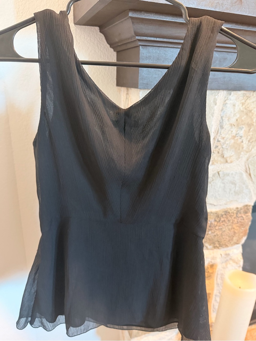 Black Sleeveless V-Neck Top - Women